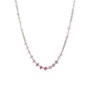 Pink Sapphire Necklace In 9K White Gold