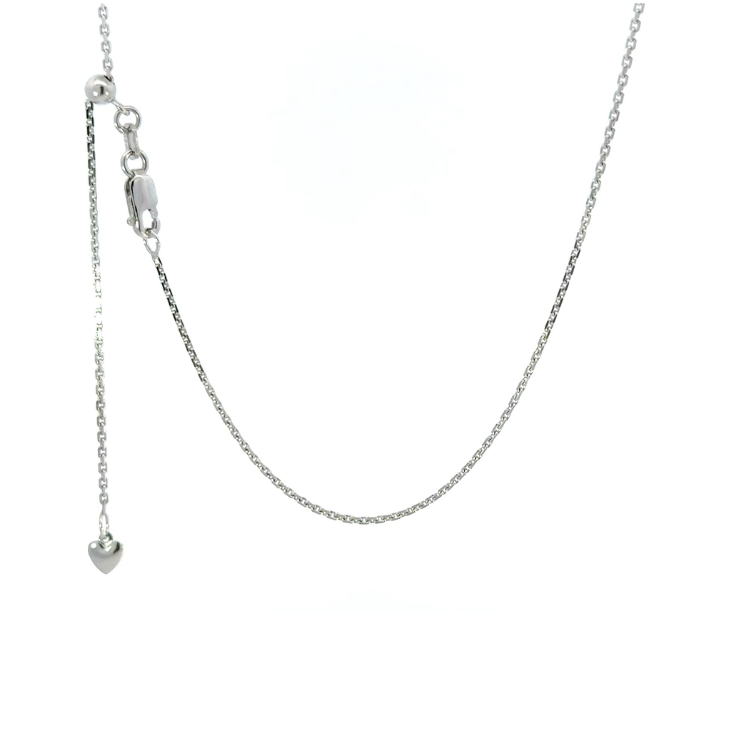 Whispers of Elegance: 9K White Gold 47cm Extender Necklace