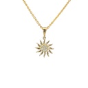 Sun Pendant With Cubics In 9K Yellow Gold