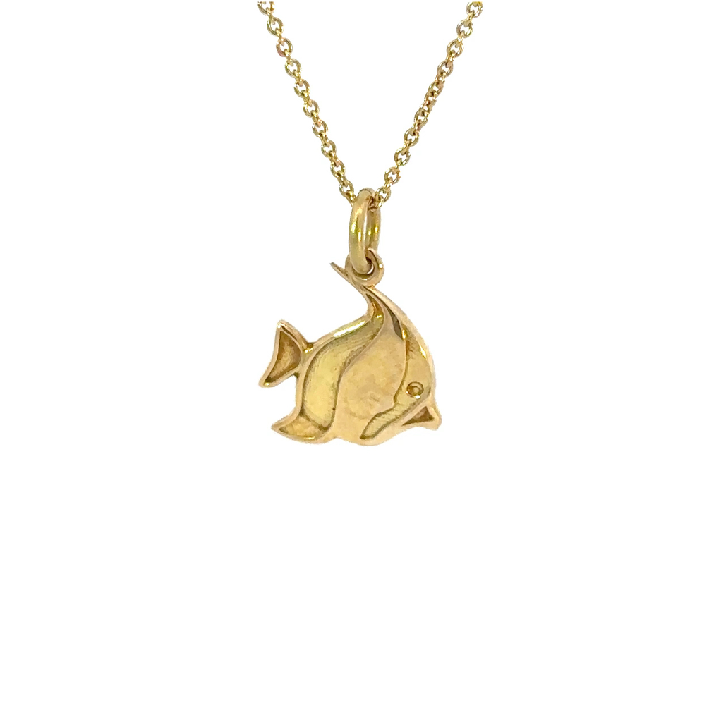 Angelfish Pendant In 18K Yellow Gold