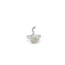 Cubic Set Snake Ear Cuff In Sterling Silver