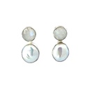 Moonstone Stud With Freshwater Coin Pearl Drop