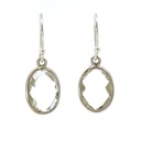 Clear Quartz Drop Earring In Sterling Silver