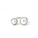 Two Freshwater Pearl Ring In Sterling Silver