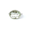 Green Amethyst Ring In Sterling Silver