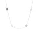 Matt Squares Spaced Around Silver Necklace 50cm