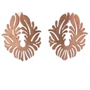 Rose Gold Plated Brass Earrings Ornate Design