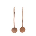 Rose Gold Plated Disc On A Long Drop Earrings