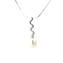 Squiggle & Freshwater Pearl Silver Pendant