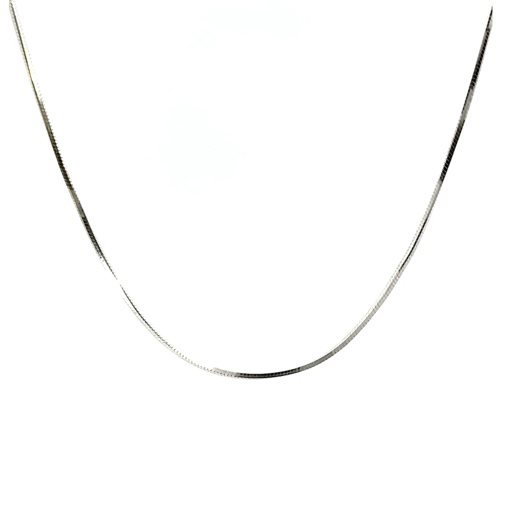 Shiny Snake Necklace In Sterling Silver 40cm