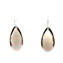 Smoky Quartz Pear Shaped Drop Earrings In Sterling Silver