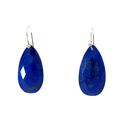 Drop Shaped Lapis Earrings In Sterling Silver