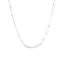 Labradorite Bead Three Strand Silver Necklace