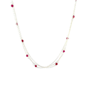 Necklace With Dyed Red Agate Beads Sterling Silver