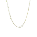Necklace With Spaced Peridot Beads In Silver
