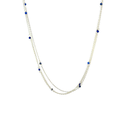 Three Strand Sterling Silver Necklace With Lapis Beads