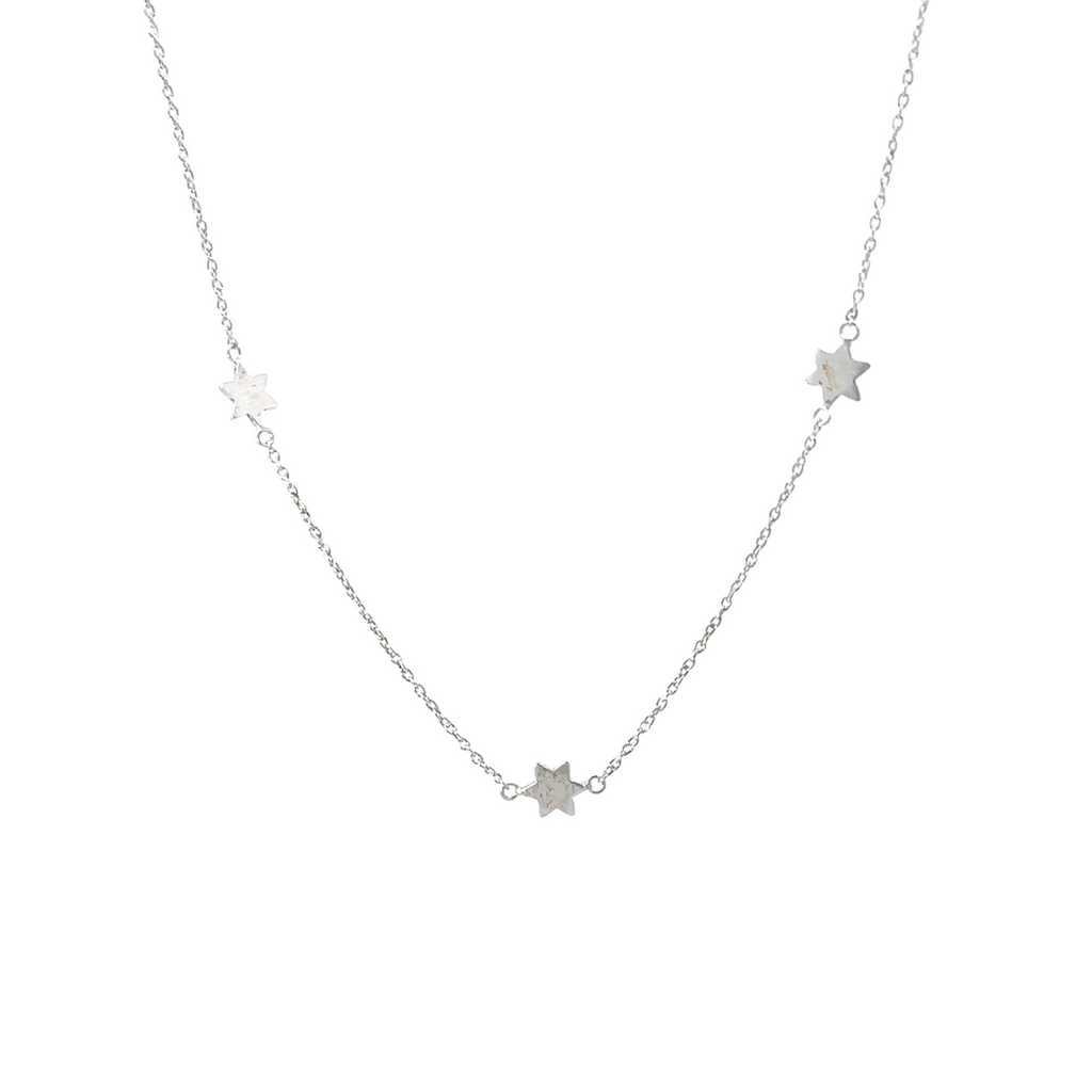 Satin Star 50cm Necklace In Sterling Silver