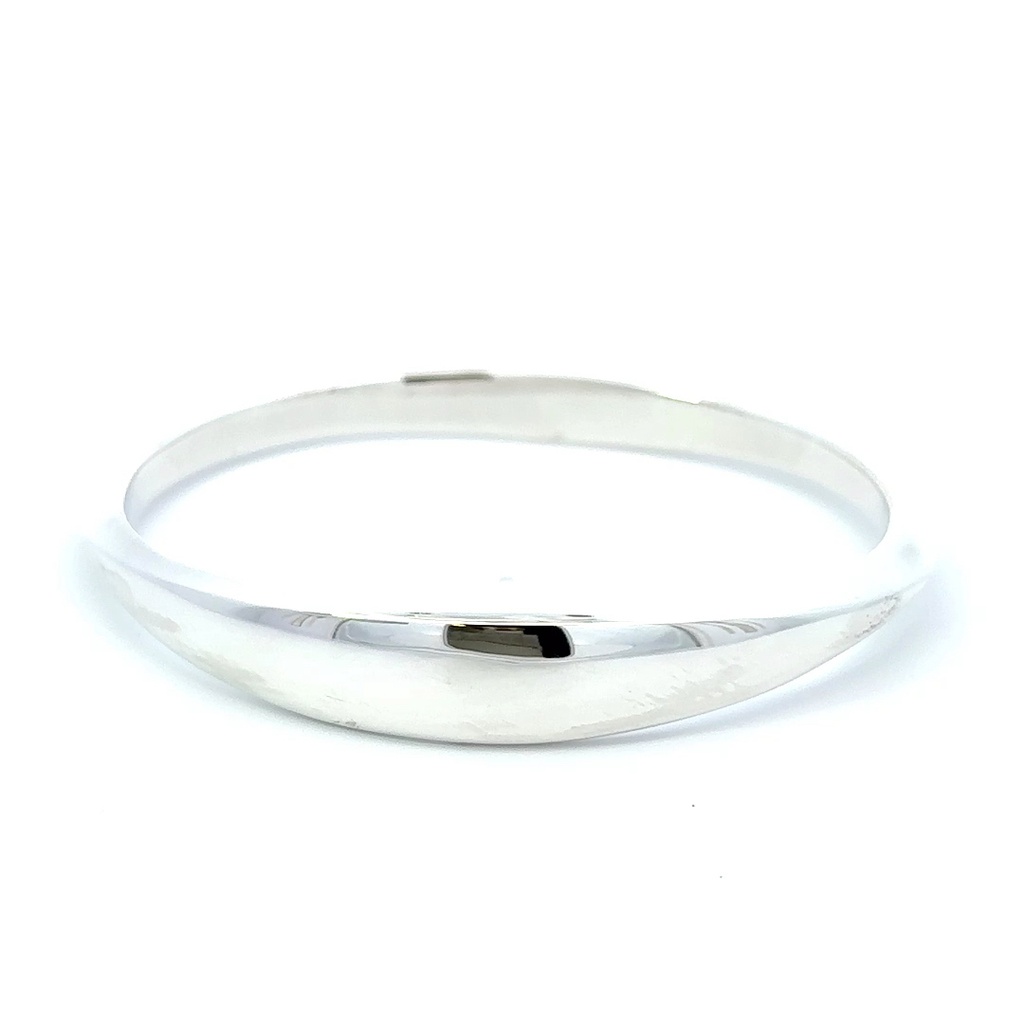 Organic Shaped Bangle In Sterling Silver