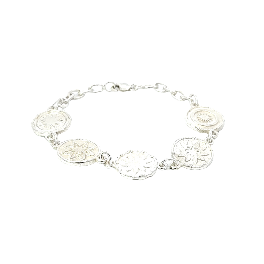 Silver Bracelet With Woven Basket Motif