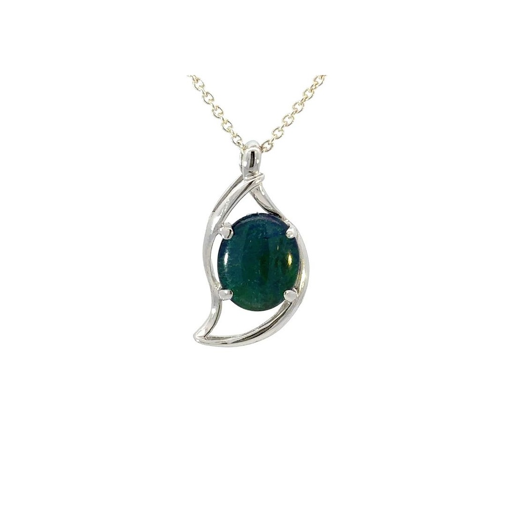 Australian Triplet Opal Pendant In Sterling Silver