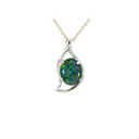 Australian Triplet Opal Pendant In Sterling Silver
