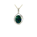 Pendant With Aussie Triplet Opal In Sterling Silver