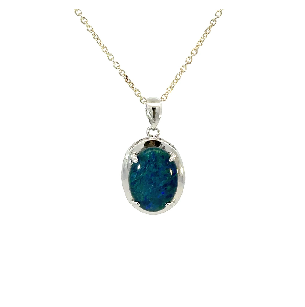 Triplet Aussie Opal Pendant In Sterling Silver