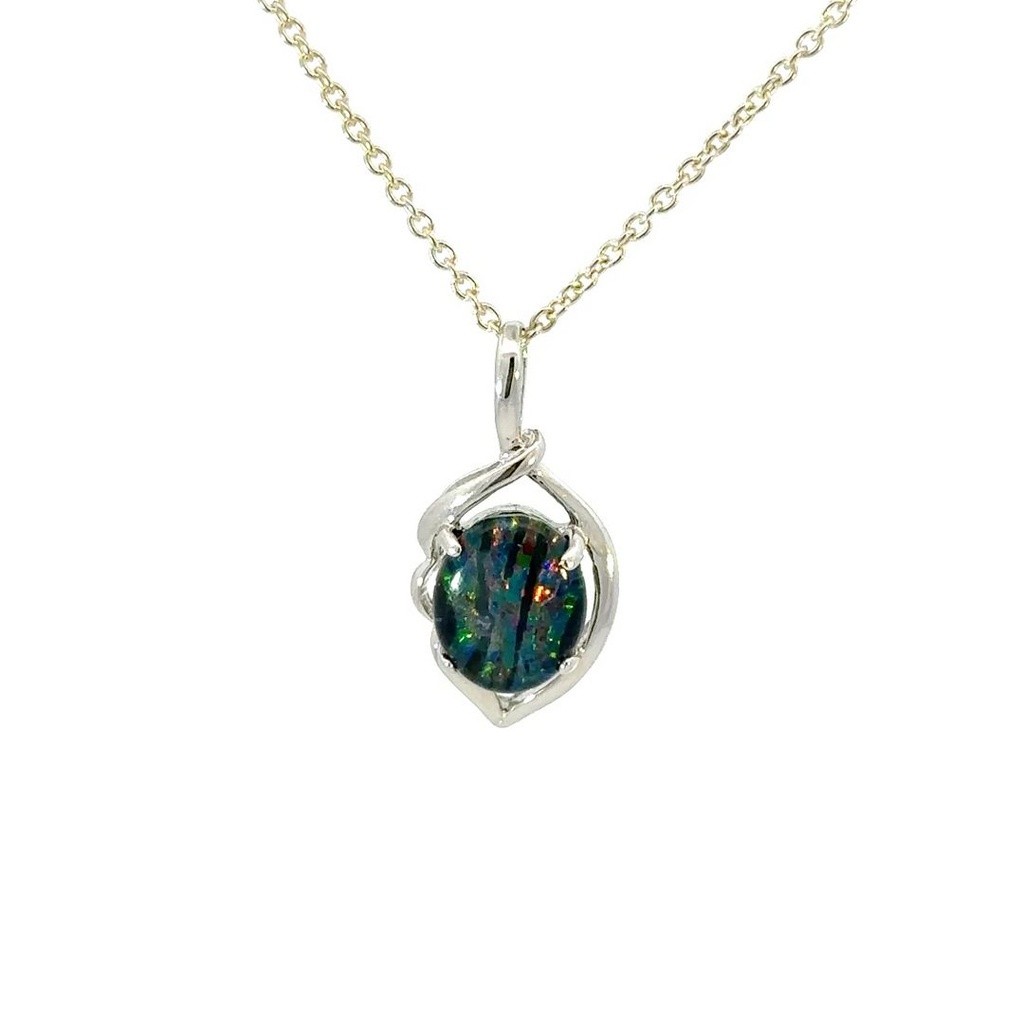 Opal Pendant | Triplet Set In Sterling Silver