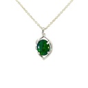 Triplet Opal Pendant In Greens In Sterling Silver