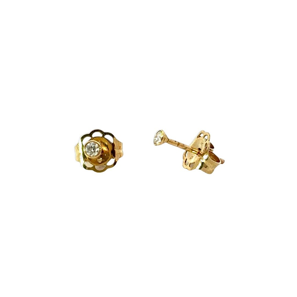 Diamond 0.04ct Stud Earring In 9K Yellow Gold