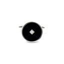 Onyx And Cubic Zirconia Ring In Sterling Silver