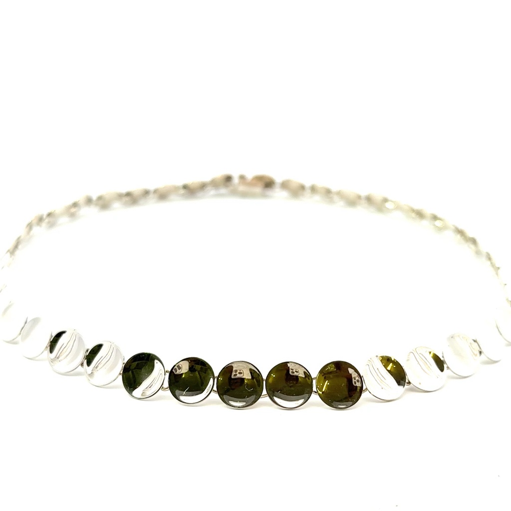 Concave Disc Necklace In Sterling Silver