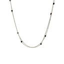 Midnight Harmony: Double Strand Silver Necklace with Onyx