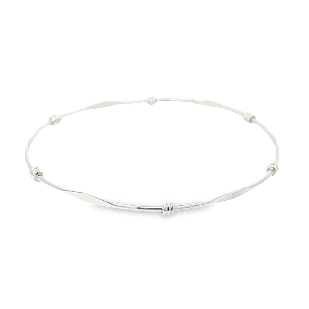 Bangle In Sterling Silver With Flatened Fronts