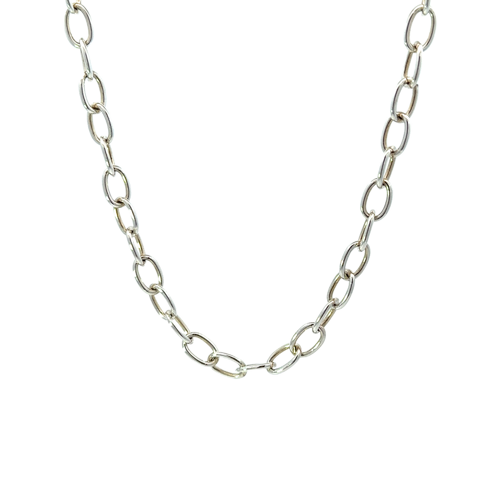 Oval Belchor Chain In Sterling Silver 45cm