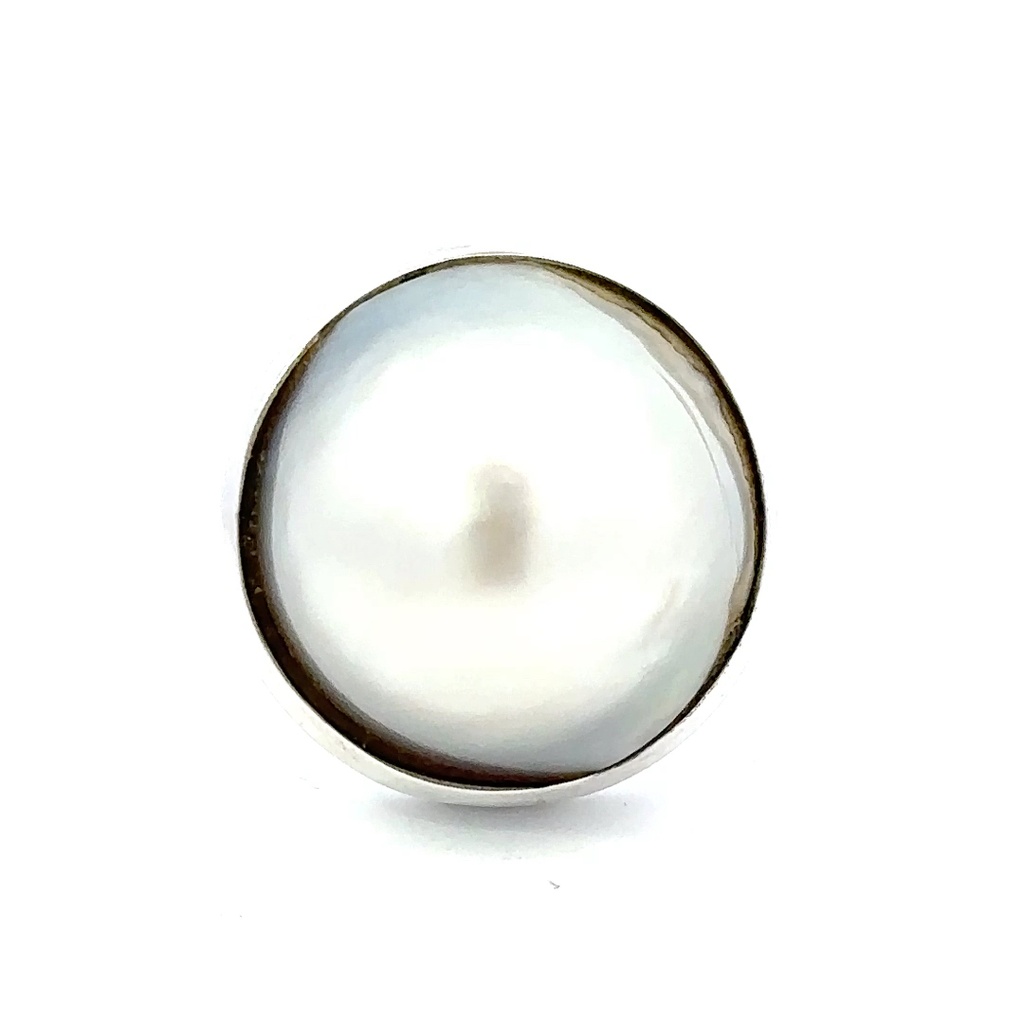 Mabe Pearl Handmade Ring In Sterling Silver