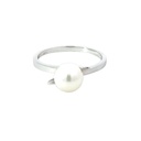 Freshwater Pearl Ring With A Sterling Silver Twist Band