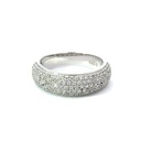 Pave Set Cubic Zirconia Ring In Sterling Silver