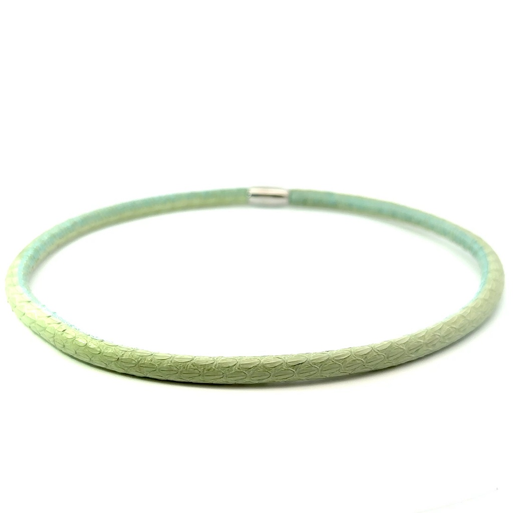 Snake skin choker with stainless steel clasp