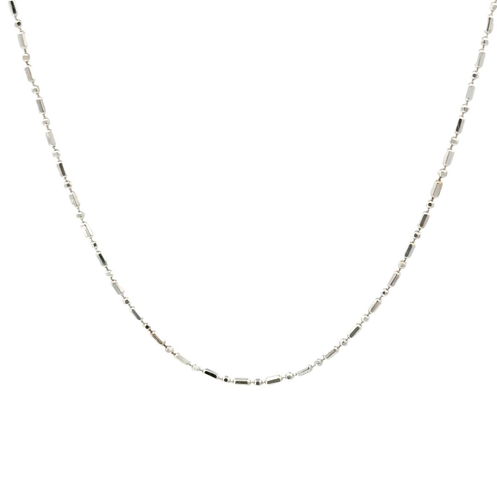 Delicate Bead And Bar Necklace In Sterling Silver