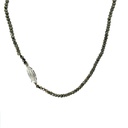 Pyrite Bead Necklace With A Silver Clasp