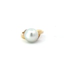 South Sea Pearl & Diamond Ring In18K Yellow Gold