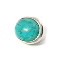 Compressed Turquoise Ring In Sterling Silver
