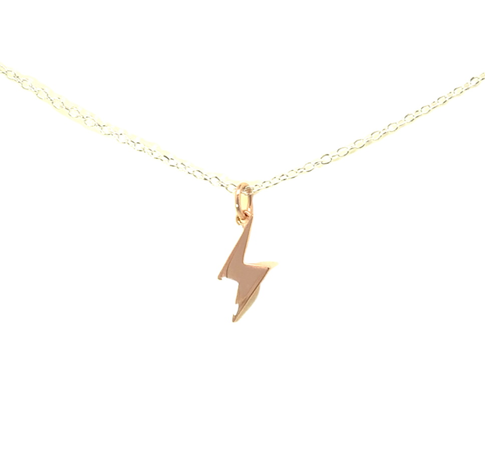 Petals Lightning Strike "Go forward.." Silver Necklace