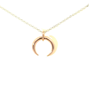 Petals Plated Crescent Moon "Sometimes" Silver Necklace