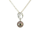 Tahitian Pearl Hanging From A Unique Sterling Silver Bail