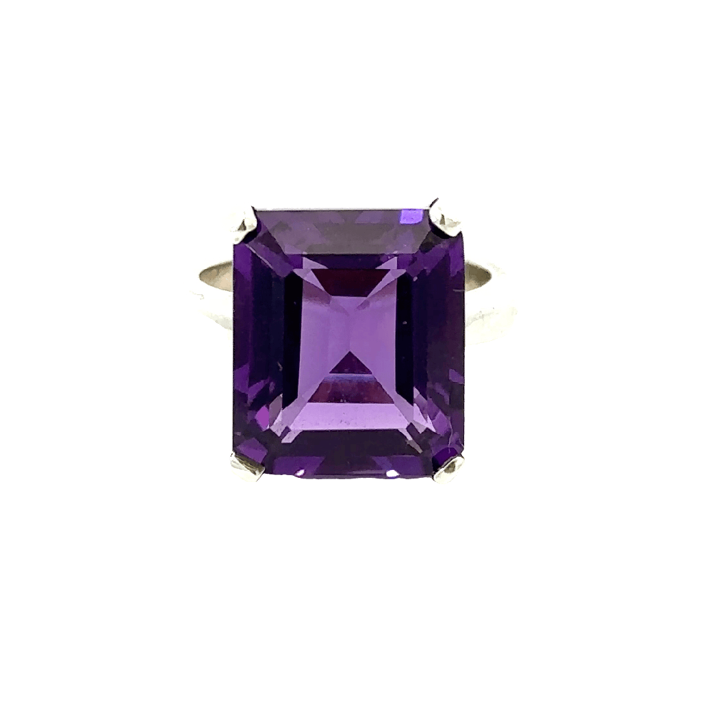 Vibrant Amethyst Ring In Sterling Silver