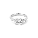 Cubic Zirconia Ring With Tapered Baguettes In Silver