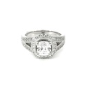 Cubic Zirconia Ring With Halo In Sterling Silver
