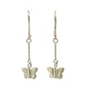 Butterfly Drops On Chain Earrings In Sterling Silver